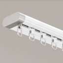Silent Curtain Track Ceiling Mount 6'/8'/10'/12'/15', Wide 1.7" White Aluminum track Curtains Rail Set, Bedroom/Window/Hotel Drop Ceiling Curtains Tracks (without curtains & hooks) Single track, 8ft