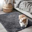OLANLY 2x3 Machine Washable Small Bedside Rug, Soft Fluffy Shaggy Entryway Throw Rugs for Bedroom, Living Room, Indoor Floor Carpet for Kids Girls and Boys, Nursery Rooms, Home Decor Aesthetic, Grey