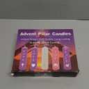 Advent Pillar Candles Set of 5-7" x 2" Unscented Christmas Decorations Round Candle, Seasonal Candle with Words Love, Joy, Christ, Peace, Hope for Advent Wreath - 3 Purple, 1 Pink, 1 White