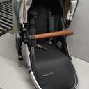 UPPAbaby RumbleSeat V2+ Second Lower Seat/Compatible with Vista V2 and Vista V3 / Adapters, Bumper Bar, Bug Shield Included/Emmett (Green Mélange/Silver Frame/Saddle Leather)