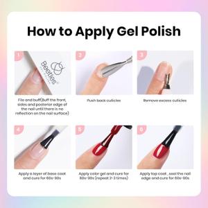 beetles Gel Polish Nail Set, 6 Colors  Uv Lamp All Seasons Gifts for Her