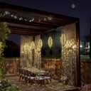 Twinkya 2 Pack Hanging Solar Lights Outdoor Garden Decorative Solar Lantern Waterproof Metal Moroccan Outdoor Decorations for Patio Pathway Yard Porch Backyard Garden Decor (Gold, 2 Pack)