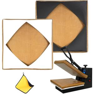 Heat Press Covers 15x15 Inch 2 Piece Set for Top and Bottom Platens | Reusable Teflon Material Heat Press Protective Covers for Sublimation, DTF and Heat Press Transfers