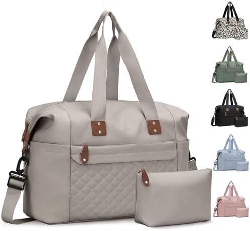 Pritent Travel Duffle Bag, Waterproof Weekender Overnight Hospital Bags for Women Men with Toiletry Bag Lightweight Carry on Personal Item Duffle Gym Bag for Travel, Airplanes, Sports
