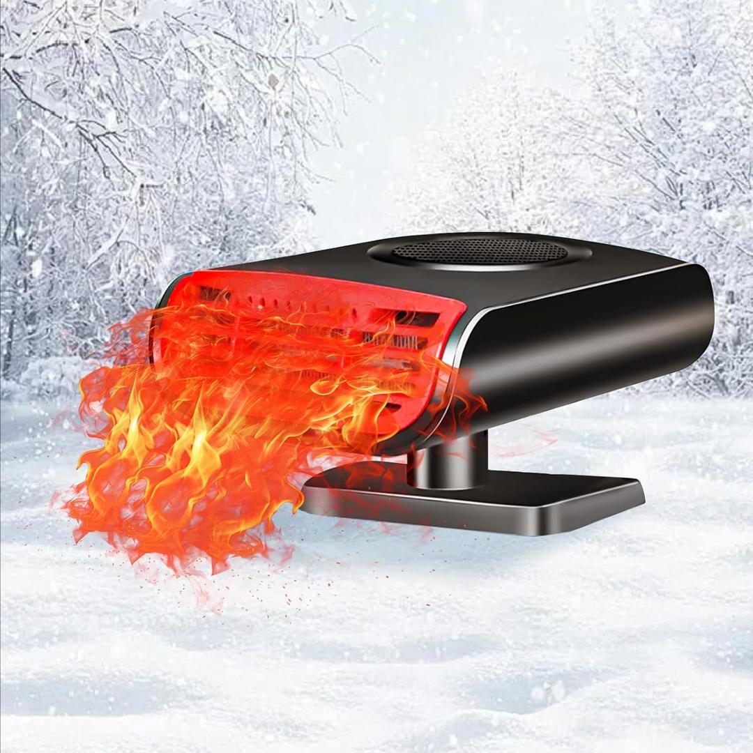 WEILAIDI Car Heater 12V 150W, 2-in-1 Portable Defroster & Defogger, Fast Heating & Cooling Fan for Car Windshield, Plug in Cigarette Lighter for Vehicles, Trucks and SUVs