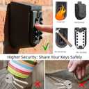 Indoor & Outdoor Key Lock Box Wall Mounted Push Button Combination Key Safe Storage Security Lock Box with Black Rubber Cover & Wall Bolt Fixings for 5 to 7 Mortise Style Keys