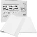 EcoDispose Non-Stick Precut Parchment Paper Baking Sheets Full Pan liner for Bake (16-3/8" x 24-3/8",White,200PCS)