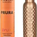 Handcrafted Pure Copper Drinking Water Bottle |Copper Water Bottle with Lid - Ayurvedic Water Bottle with Vessel - Drink More Water Bottle Bricks 32 oz (32.1 Ounces, Design 13)