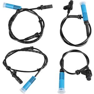4 Pcs ABS Wheel Speed Sensors Compatible with BMW 525i 528i 530i 540i M5, Front and Rear abs Sensors, Replacement for 34526756375, 34526756376