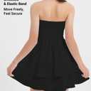 EXARUS Girls Dress Sleeveless Teen Summer Smocked Padded Flowy Sundress (Black) 10Y