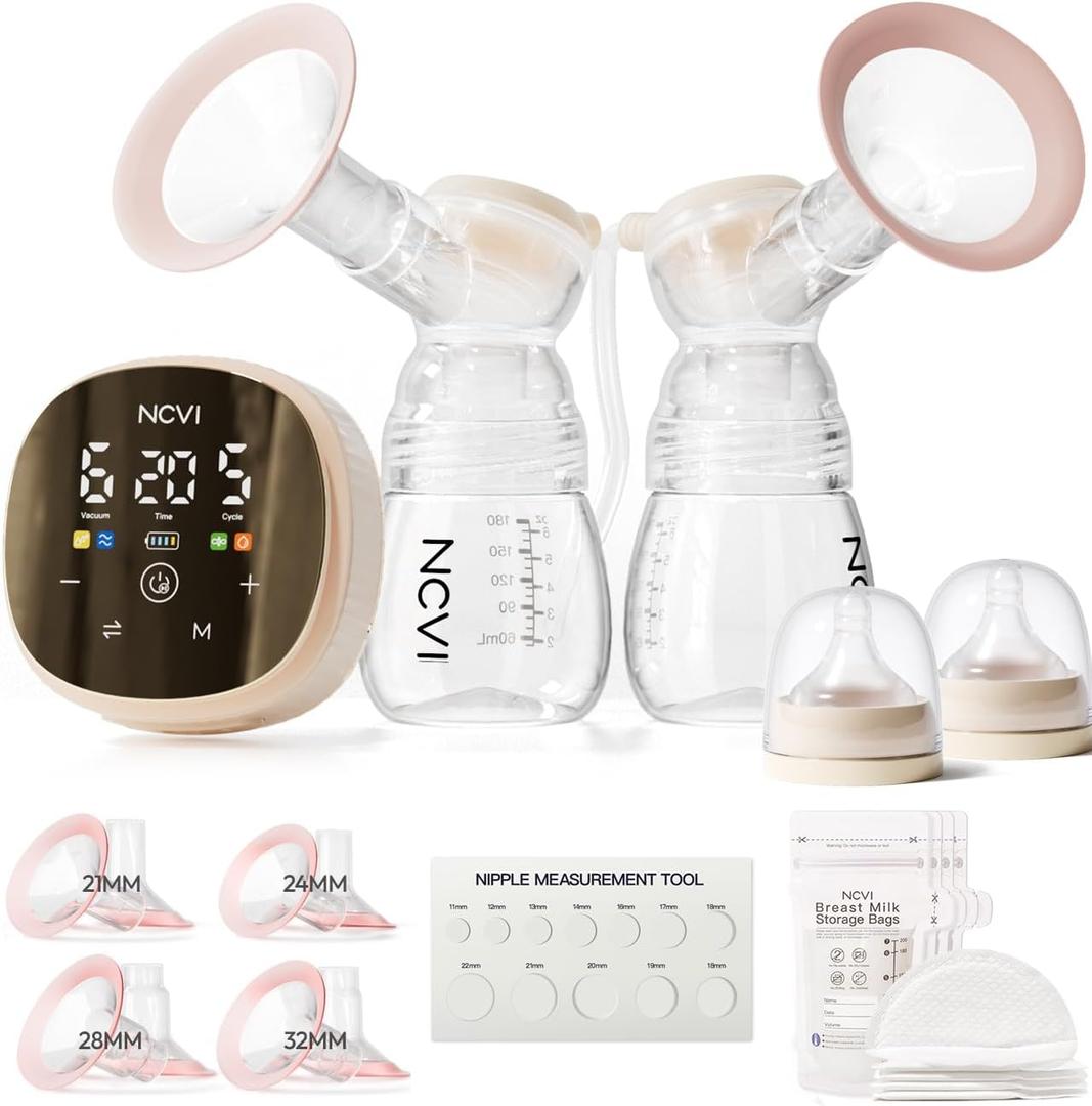 NCVI Electric Breast Pump 8116, Customizable Suction, Speed & Mode, 4400mAh Rechargeable Hospital-Grade Portable Pump with LED Display & Night Light, Quiet & Comfortable for Efficient Breastfeeding (4400mmAh) NCVI Electric Breast Pump 8116, Customizable Suction, Speed & Mode, 4400mAh Rechargeable Hospital-Grade Portable Pump with LED Display & Night Light, Quiet & Comfortable for Efficient Breastfeeding (4400mmAh)