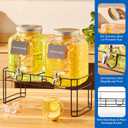 1.5 Gallon Glass Drink Dispensers for Parties, 2PACK Beverage Dispenser with Stand, Ice Cylinder and Stainless Steel Spigot 100% Leakproof, Beverage Dispenser for Lemonade Sun Tea