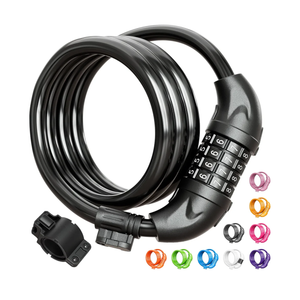 Titanker Bike Lock, Bicycle Lock 4 Feet Cable Lock 1/2 Inch Resettable Bike Lock Combination with Mounting Bracket, Bike Accessories for Bicycle, Electric Scooter, Motorcycle