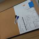 ARCOBIS Cork Board White Board Combo, 24 x 18 Inch Bulletin Board, Magnetic Dry Erase Board & Corkboard for Wall, Vision Board for Home, Office, School, Black Frame