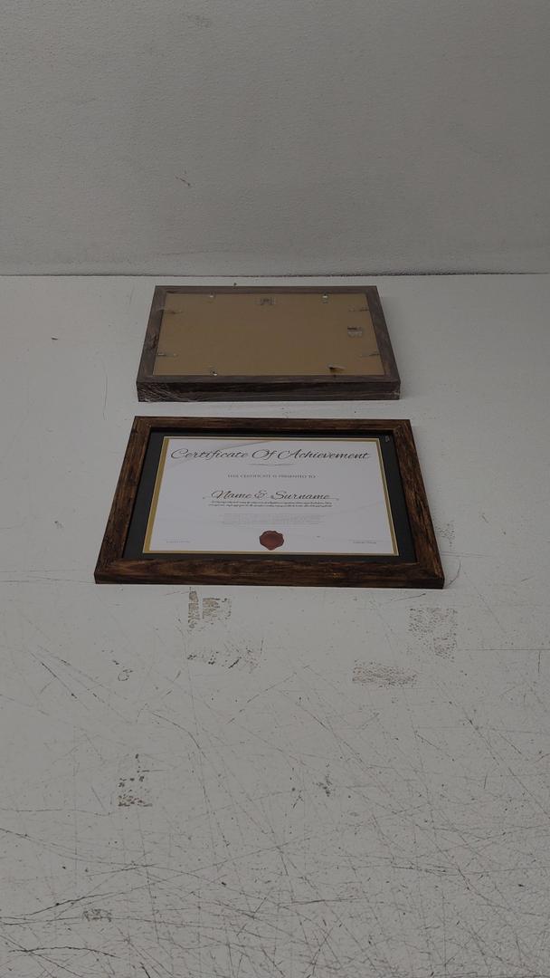 Hongkee 10x13 Picture Frame Set of 3 Made of Real Glass and Rustic Brown Frame, 10 by 13 Photo for Wall or Tabletop - Display Picture 8.5x11 with Mat or 10x13 Without Mat