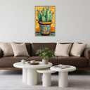 OAAPITI Cactus Canvas Wall Art Bohemian Succulent Painting Print Rustic Plants Pictures Modern Artwork for Living Room Bathroom Home Wall Decor(Artwork-2,16"x20")