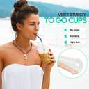 100 PACK 12 oz Clear Plastic Cups with Dome Lids, Disposable Dessert Parfait Cups for Ice Cream, Iced Cold Coffee Drinks, Cupcake, Fruit for Party