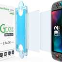 amFilm Auto-Alignment OneTouch for Nintendo Switch 2 Matte Finish Screen Protector 2025, Tempered Glass, 30 Seconds Installation, Bubble Free, Anti Glare, Touch Sensitive, Anti Fingerprint [2 Pack] (SWTCH2-7.9")