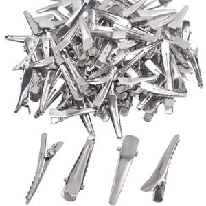 30MM Small Alligator Hair Clips, 150 Pieces Silver Metal Alligator Hair Pins Teeth Bows Crocodile Hair Clips Holders Accessories for Hair Care, Arts & Crafts Projects