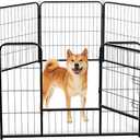 DUMOS Dog Playpen 8 Panels 32 Inch Indoor Outdoor Metal Pet Fence