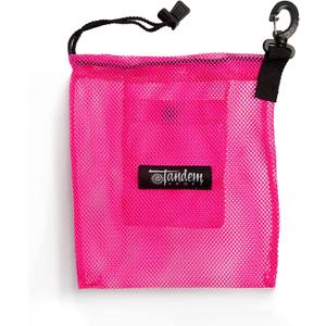 Tandem Sport Pink Mesh Knee Pad Bag - Keep Volleyball Knee Pads Fresh - Air Dry Knee Pad Bag with Air Freshener Compartment - Use for Volleyball Gear or for Any Sport Equipment - Pink