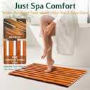 Teak Bath Mat 32"x18" Extra Large - Solid Wood Shower Mat for Bathroom, Spa & Outdoor Use - Non-Slip Fast-Drying Design - Natural Teak Wood - Wide Slat Floor Mat for Tub & Pool