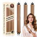 BLAAROOM Overnight Heatless Hair Curler, Upgraded with Hair Pad Grippers Satin Jumbo Flexi Blowout Curls Rods, 3pcs No-Heat Styling Tools Curling Rod to Sleep in for All Hair Types - Khaki