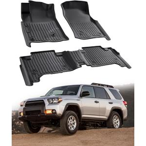 Car Accessories for Toyota 4Runner 2003-2009 Floor Mats, All Weather Front Rear Floor Liners for 4 Runner 2003 2004 2005 2006 2007 2008 2009 SUV Black Rubber Trunk Carpet Automotive Accessories 3PCS