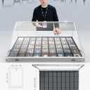 Ultra-Thin 31.4 x 23.6inch Portable Aluminum Card Display Case with Felt Tote Bag, High-Transparency Acrylic, 3 Anti Theft Locks, Sports Trading Card Show Case for Collectible Cards Jewelry Jersey
