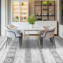 Rwlvpe Moroccan Washable Area Rug 8X10 for Living Room Soft Farmhouse Neutral Geometric Rug Stain Resistant Low Pile Indoor Non-Slip Carpet for Bedroom Dining Room (8X10 Gray)