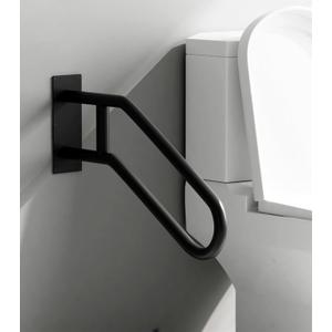 Black Hand Railings for Stairs Outdoor, U-Shaped Stair Railings for Outside Steps, Hand Railing for Stairs Indoor, Grab Bars for Wall, Porch Railing for Kids, Elderly, Pregnant Women, Disabled(1 Pack) (2FT)