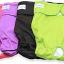 Teamoy 4pcs Washable Female Dog Diapers, Reusable Doggie Diaper Wraps for Female Dogs, Super-Absorbent and Comfortable, Large