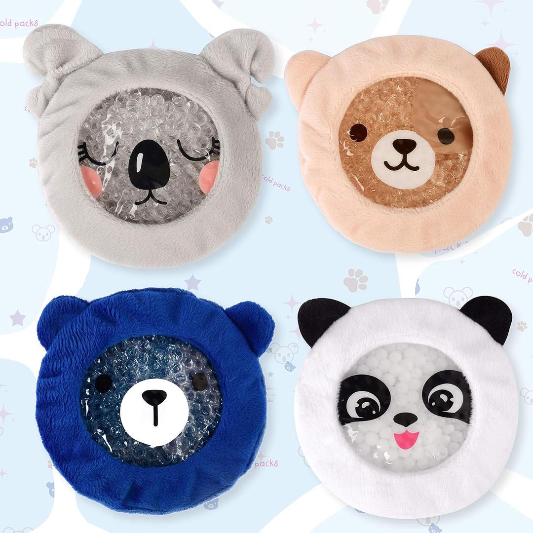 Boo Boo Ice Packs for Kids w/Ultra Soft and Fun Sleeves | Kids Ice Packs for Boo Boos with Cover | Hot and Cold Therapy Reusable Ice Packs for Injuries Kids 3-Pack (Panda)