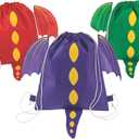 Fun Express Medium Dragon Drawstring Bags - Apparel Accessories - 12 Pieces - Multi