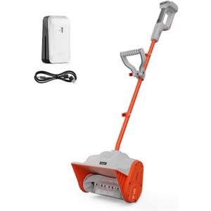 Litheli Electric Snow Shovel Cordless 20V, Lightweight Battery Powered Snow Blower with 4.0Ah Battery, Easy Snow Removal Tool for Driveways, Sidewalks, Patios and Decks