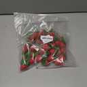 CLESDF 40Pcs Fake Plastic Strawberries, Artificial Lifelike Fruit Red Strawberries with Green Stem and Leaf for Home Kitchen Party Decor Photography Prop