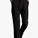 Linen Pants Women Drawstring Waist Linen Pants Solid Color Casual Linen Trousers with Pockets Summer Trendy Clothes, Size M, Black