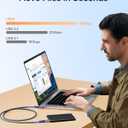 4 x USB C Monitor Display Cable 3.3ft, 240W USB4 / Thunderbolt 4 Cable, 8K@60Hz 4K@144Hz HDR Video, 40Gbps Data & PD 3.1 Charging for MacBook M1/M2, Mac mini, SSD, Dock