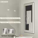 SMIROR LED Bathroom Mirror with Lights 24"x 32", Rounded Rectangle Lighted Vanity Mirror for Wall, Front Lit and Backlit, 3 Colors, Dimmable, Anti-Fog, Tempered Glass (Horizontally/Vertically)