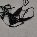 Womens Extreme Bikini Set Patent Leather Sexy Lingerie Mini Micro Bra Bikini G String Bottom with Silk Socks