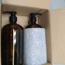 32 Ounce Glass Shampoo and Conditioner Dispenser Bottle with Pump, Shower - 1 Liter Body Wash Dispenser for Shower- by Kitchentoolz (Amber)