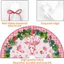 Flamingos Christmas Tree Skirt 36 Inch Xmas Tree Mat Party Decor Supplies for Holiday Home Decorations (Medium)