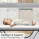 Cowiewie Bassinet Bedside Sleeper, Portable, Breathable, Adjustable Baby Bedside Bassinet for Peaceful Nights, Light Grey