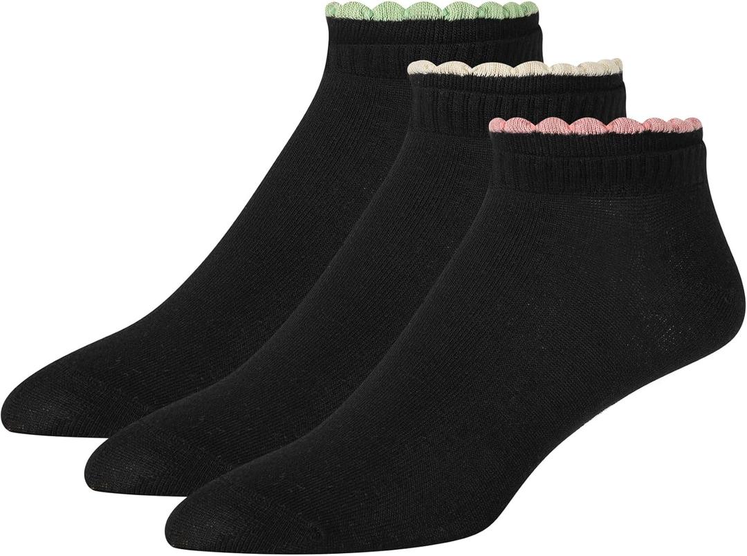 Ted Baker Women's Low Cut Double Cuff Socks (3-Pack) (Black)