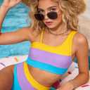 Girl Two Piece Swimsuits Adjustable Straps Bikini Sets with Chest Pad Size 9-16Y