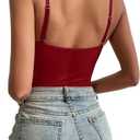 Lilosy Sexy Strappy Wireless Mesh Sheer Babydoll Lingerie Women Teddy Bodysuit Corset Bustier Nightgown Nightshirt See Through One Piece Red Medium