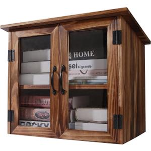 WONFUlity Library Box Outdoor,Free Library Box Little Outdoor Book Storage,Wood Cabinet for DIY Neighborhood Community School Sharing Books, Literature, Newspapers, Food, Art (brown, 22x20x18.5)