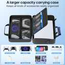 Carrying Case Compatible with PS5/Slim/Pro Disc & Digital, P S5 Travel Case for Play 5 Controllers, PS Portal, Game Discs, PS 5 Protective Travel Bag Play 5 Carry with Zipper Pocket, Black and Blue