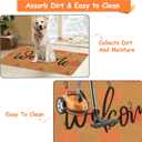 Hello-Pumpkin-Welcome-Doormat Artificial Coir Welcome Mat Fall Door Mat Harvest-Festival Front Door Mat for Entrance 17 x 29 Inch