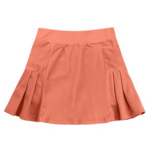 JESKIDS Girls' Tennis Golf Skirts with Shorts Pickleball Athletic Pleated Skort 8-9 Years Dazzling Orange (Orange)